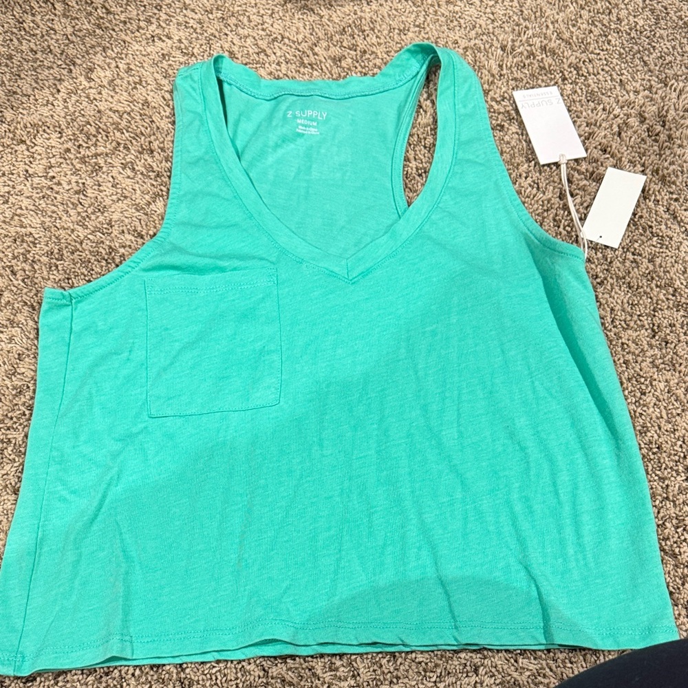Z Supply Aqua V-Neck Top